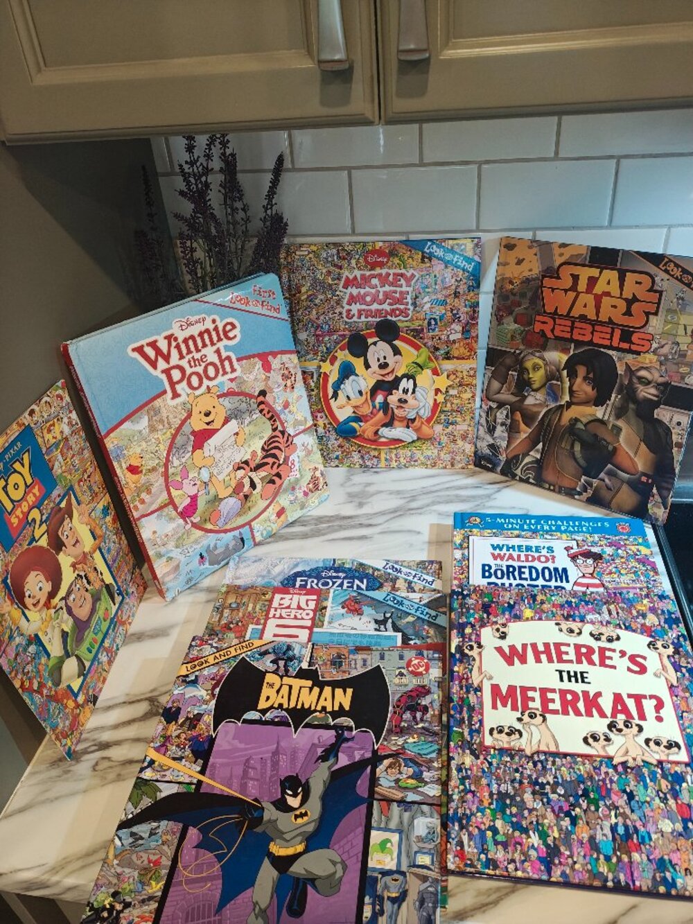 Lot of 8 Search and Find Books Where’s Waldo Disney Frozen Batman Star Wars Pooh